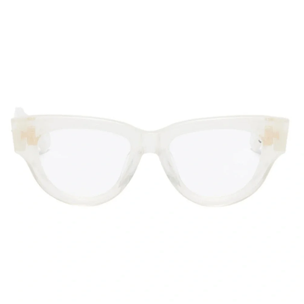 New Valentino ESSENTIAL III VLX 125C, Chic Milky White Cat-Eye Glasses Authentic